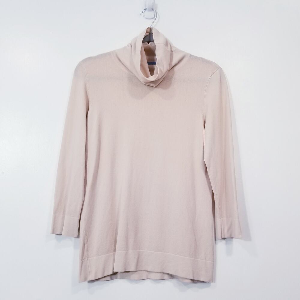 White + Warren Knit 3/4 Sleeves Turtleneck Blouse